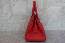 Load image into Gallery viewer, HERMES BIRKIN 30 Clemence leather Rouge casaque □R Engraving Hand bag 700090074
