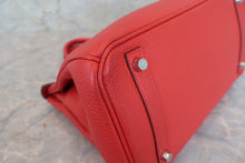 Load image into Gallery viewer, HERMES BIRKIN 30 Clemence leather Rouge casaque □R Engraving Hand bag 700090074