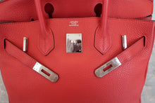 Load image into Gallery viewer, HERMES BIRKIN 30 Clemence leather Rouge casaque □R Engraving Hand bag 700090074