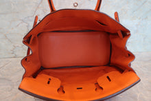 Load image into Gallery viewer, HERMES BIRKIN 30 Clemence leather Orange □H Engraving Hand bag 700100094