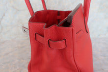 Load image into Gallery viewer, HERMES BIRKIN 30 Clemence leather Rouge casaque □R Engraving Hand bag 700090074