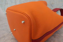 Load image into Gallery viewer, HERMES PICOTIN LOCK TOUCH GM Clemence leather/Swift leather Orange/Rouge grenet X Engraving Hand bag 700110144