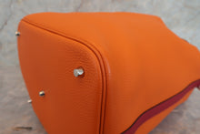 Load image into Gallery viewer, HERMES PICOTIN LOCK TOUCH GM Clemence leather/Swift leather Orange/Rouge grenet X Engraving Hand bag 700110144