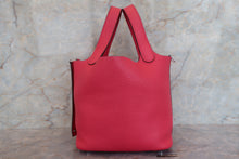 将图片加载到图库查看器,HERMES PICOTIN LOCK PM Clemence leather Rose extreme D刻印 Hand bag 700090108