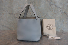 将图片加载到图库查看器,HERMES PICOTIN LOCK PM Clemence leather Blue pale U刻印 Hand bag 800030104