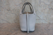 将图片加载到图库查看器,HERMES PICOTIN LOCK PM Clemence leather Blue pale U刻印 Hand bag 800030104