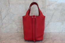Load image into Gallery viewer, HERMES PICOTIN LOCK PM Clemence leather Rouge casaque A Engraving Hand bag 700100097