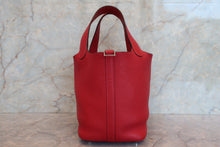 Load image into Gallery viewer, HERMES PICOTIN LOCK PM Clemence leather Rouge casaque A Engraving Hand bag 700100097