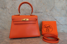 画像をギャラリービューアに読み込む, HERMES/エルメス ミニケリー20 ヴォーガリバー オレンジ 〇Y刻印 ショルダーバッグ 800060124