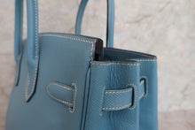 Load image into Gallery viewer, HERMES BIRKIN 30 Epsom leather Blue jean □K Engraving Hand bag 700080027