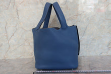Load image into Gallery viewer, HERMES PICOTIN LOCK MM Clemence leather Blue Agate X Engraving Hand bag 700100091