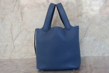 Load image into Gallery viewer, HERMES PICOTIN LOCK MM Clemence leather Blue Agate X Engraving Hand bag 700100091