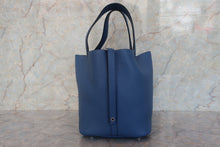 Load image into Gallery viewer, HERMES PICOTIN LOCK MM Clemence leather Blue Agate X Engraving Hand bag 700100091
