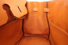 画像をギャラリービューアに読み込む, HERMES/エルメス バーキン35 ヴィブラート/ボックスカーフ オレンジ □H刻印 ハンドバッグ 700110160