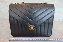 Load image into Gallery viewer, CHANEL Mademoiselle V-Stitch chain shoulder bag Lambskin Black/Gold hadware Shoulder bag 800060185
