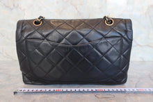 画像をギャラリービューアに読み込む, CHANEL/シャネル パリ限定マトラッセダブルフラップチェーンショルダーバッグ ラムスキン ブラック/ゴールド金具 ショルダーバッグ 800020040