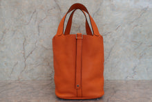 Load image into Gallery viewer, HERMES PICOTIN LOCK GM Clemence leather Orange □P Engraving Hand bag 700100098