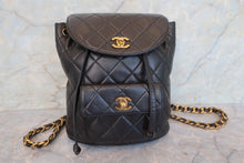 Load image into Gallery viewer, CHANEL Matelasse Chain back pack Lambskin Black/Gold hadware Back pack 700110178