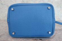 将图片加载到图库查看器,HERMES PICOTIN LOCK PM Clemence leather Blue zanzibar D刻印 Hand bag 800070176