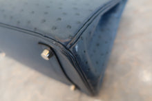 將圖片載入圖庫檢視器 HERMES/エルメス バーキン30 オーストリッチ ブルーブライトン □C刻印 ハンドバッグ 800020106