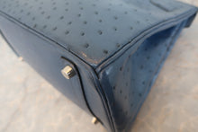 將圖片載入圖庫檢視器 HERMES/エルメス バーキン30 オーストリッチ ブルーブライトン □C刻印 ハンドバッグ 800020106