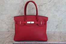 將圖片載入圖庫檢視器 HERMES/エルメス バーキン30 トゴ ルージュガランス □M刻印 ハンドバッグ 700060284