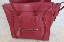 Load image into Gallery viewer, CELINE LUGGAGE MICRO SHOPPER Leather Bordeaux Tote bag 500050117