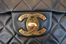 Load image into Gallery viewer, CHANEL Big Matelasse single flap chain shoulder bag Lambskin Black/Gold hadware Shoulder bag 700090066