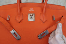 将图片加载到图库查看器,HERMES BIRKIN 35 Togo leather Orange □O刻印 Hand bag 800010192