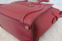 Load image into Gallery viewer, CELINE LUGGAGE MICRO SHOPPER Leather Bordeaux Tote bag 500050117