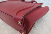 Load image into Gallery viewer, CELINE LUGGAGE MICRO SHOPPER Leather Bordeaux Tote bag 500050117