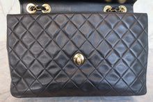 Load image into Gallery viewer, CHANEL Big Matelasse single flap chain shoulder bag Lambskin Black/Gold hadware Shoulder bag 700090066