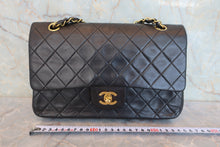 Load image into Gallery viewer, CHANEL Matelasse double flap double chain shoulder bag Lambskin Black/Gold hadware Shoulder bag 800060044