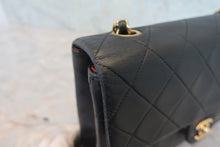 Load image into Gallery viewer, CHANEL Mini Matelasse single flap chain shoulder bag Lambskin Black/Gold hadware Shoulder bag 800020241