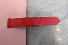 Load image into Gallery viewer, HERMES  Bearn Soufflet Box carf leather/Lizard Rose sakura/Rouge X Engraving Wallet 700040092
