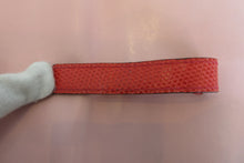 Load image into Gallery viewer, HERMES  Bearn Soufflet Box carf leather/Lizard Rose sakura/Rouge X Engraving Wallet 700040092