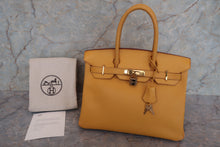 Load image into Gallery viewer, HERMES BIRKIN 30 Graine Couchevel leather Jaune □C Engraving Hand bag 700110175