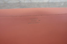 Load image into Gallery viewer, HERMES  Bearn Soufflet Box carf leather/Lizard Rose sakura/Rouge X Engraving Wallet 700040092