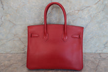 Load image into Gallery viewer, HERMES BIRKIN 30 Ardennes leather Rouge vif □F Engraving Hand bag 700090079