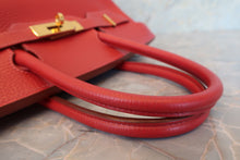 Load image into Gallery viewer, HERMES BIRKIN 30 Ardennes leather Rouge vif □F Engraving Hand bag 700090079