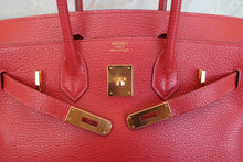 Load image into Gallery viewer, HERMES BIRKIN 30 Ardennes leather Rouge vif □F Engraving Hand bag 700090079