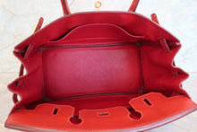 Load image into Gallery viewer, HERMES BIRKIN 30 Ardennes leather Rouge vif □F Engraving Hand bag 700090079