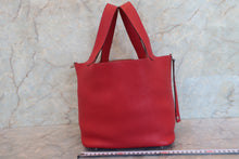 将图片加载到图库查看器,HERMES PICOTIN LOCK MM Clemence leather Rouge casaque X刻印 Hand bag 700100141