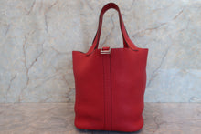 将图片加载到图库查看器,HERMES PICOTIN LOCK MM Clemence leather Rouge casaque X刻印 Hand bag 700100141