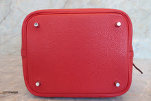 将图片加载到图库查看器,HERMES PICOTIN LOCK MM Clemence leather Rouge casaque X刻印 Hand bag 700100141
