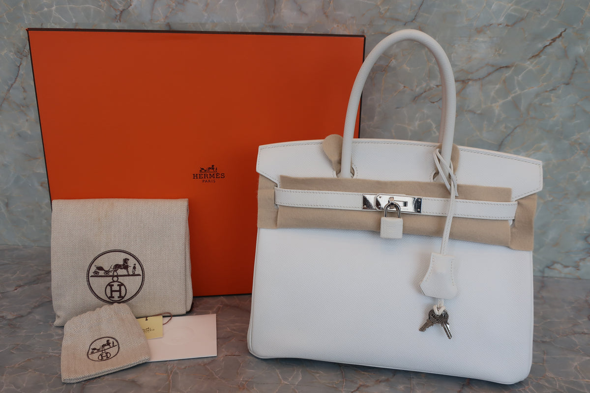 HERMES／エルメス バーキン30 ヴォーエプソン ホワイト □L刻印