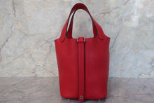 将图片加载到图库查看器,HERMES PICOTIN LOCK PM Clemence leather Rouge casaque A刻印 Hand bag 700100143