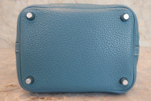将图片加载到图库查看器,HERMES PICOTIN LOCK PM Clemence leather Blue jean □N刻印 Hand bag 800030156