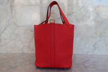Load image into Gallery viewer, HERMES PICOTIN LOCK MM Clemence leather Rouge de Coeur D Engraving Hand bag 700090109