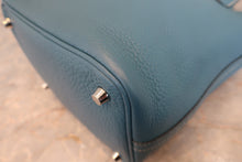 将图片加载到图库查看器,HERMES PICOTIN LOCK PM Clemence leather Blue jean □N刻印 Hand bag 800030156
